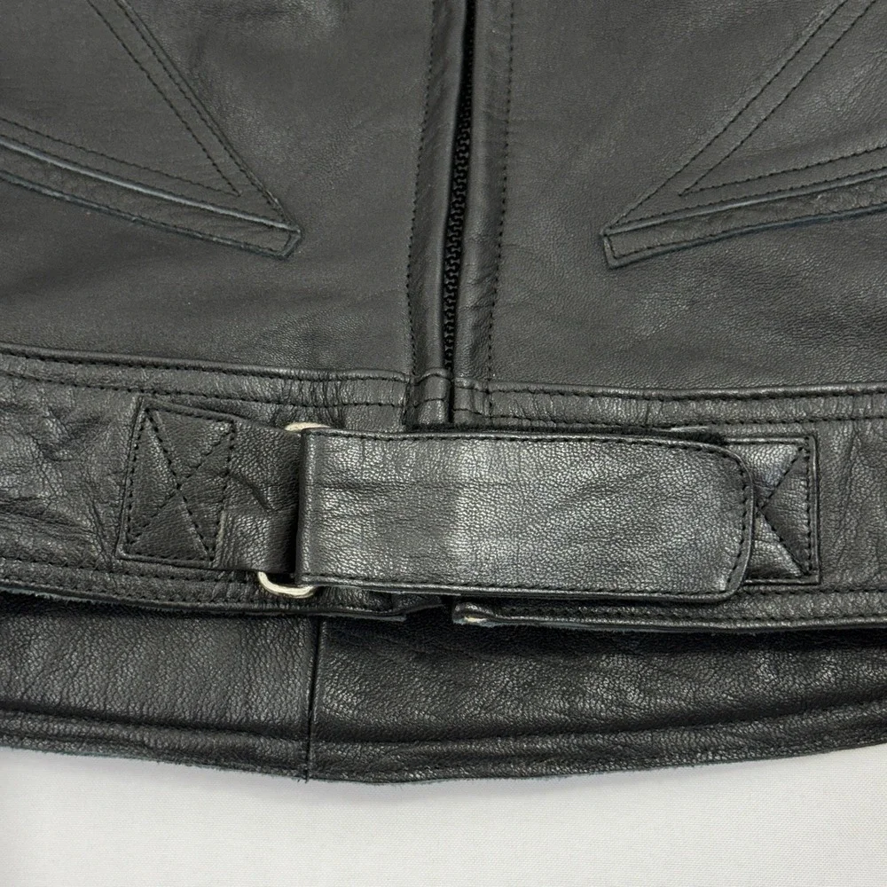 Teknic Black Padded‎ Leather Motorcycle Motocross Racing Jacket Size 42/52